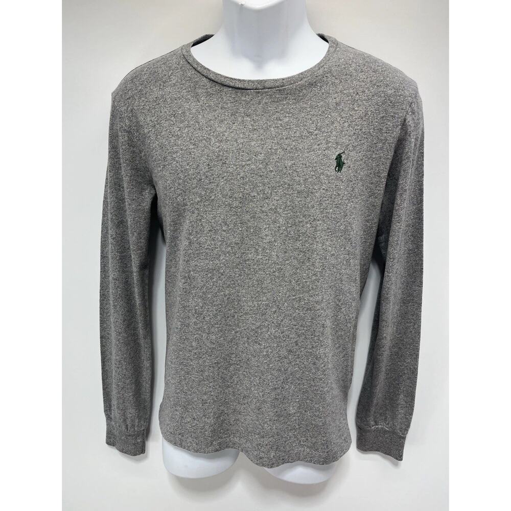 Polo Ralph Lauren Custom Fit T Shirt Adult Long Sleeve Gray Heather Tee Small